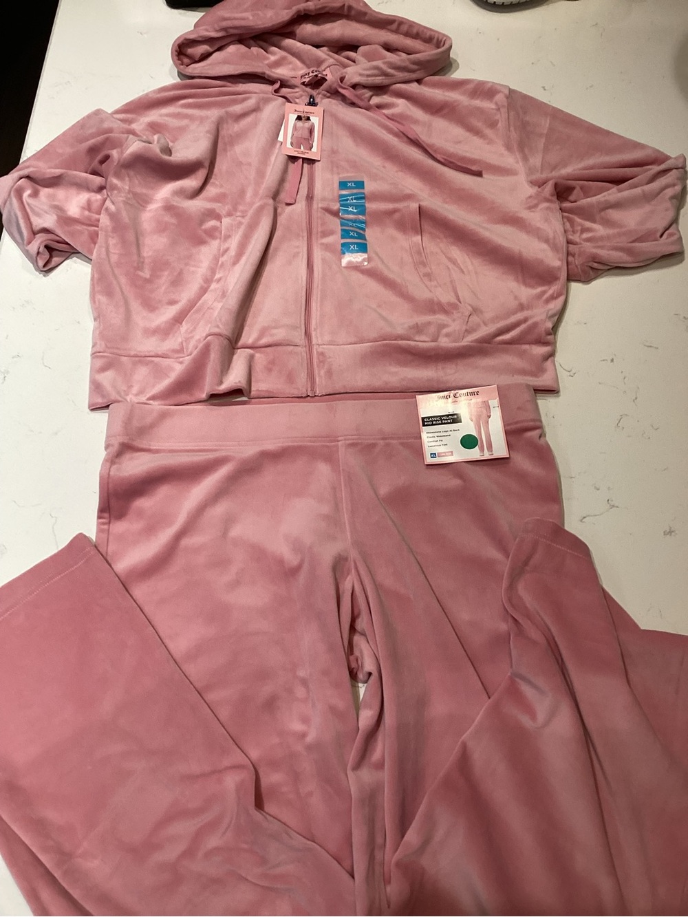Juicy Couture Pink Velour Hoodie & Joggers Set